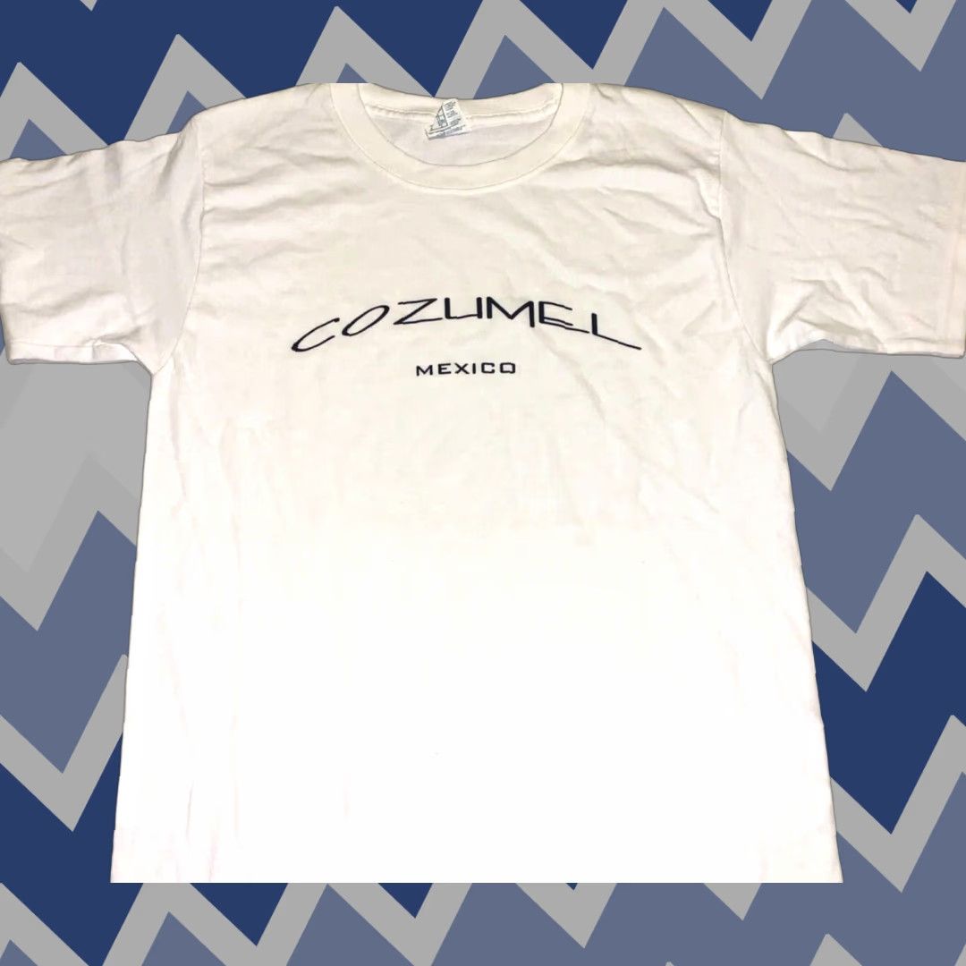 Vintage Cozumel Mexico T Shirt Yazbek White 100 Cotton Short Sleeve Adult Small Mens Graphic Print Hoodie, Sweatshirt