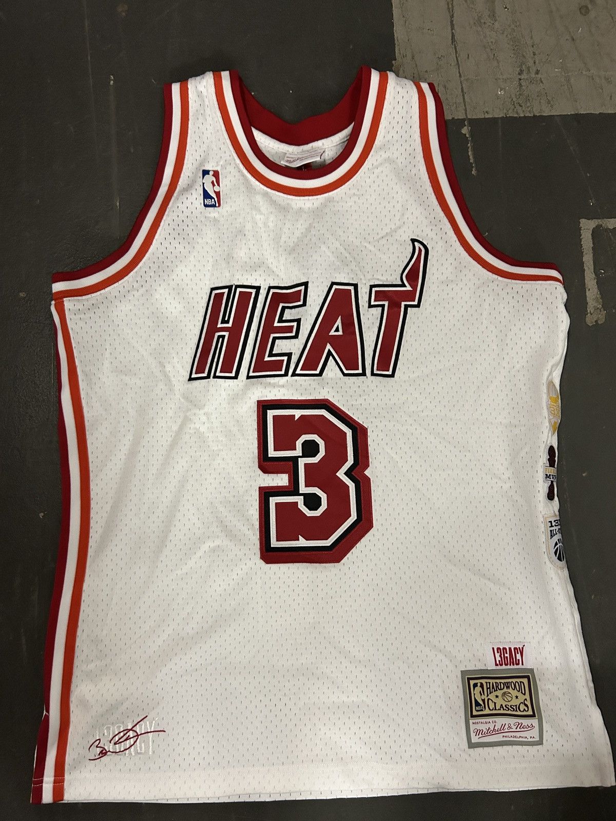 Ness Mitchell And Ness Dwayne Wade Miami Heat Legacy Jersey