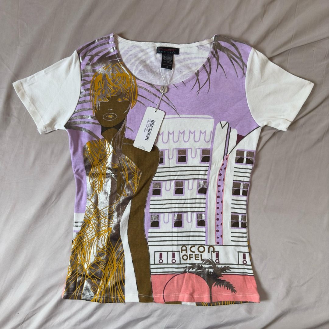 Barcelona Custo Barcelona Graphic Y2k Top For Women