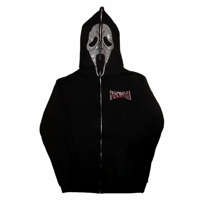 Insomnia Visuals Rhinestone Scream Ghostface Full Zip Up