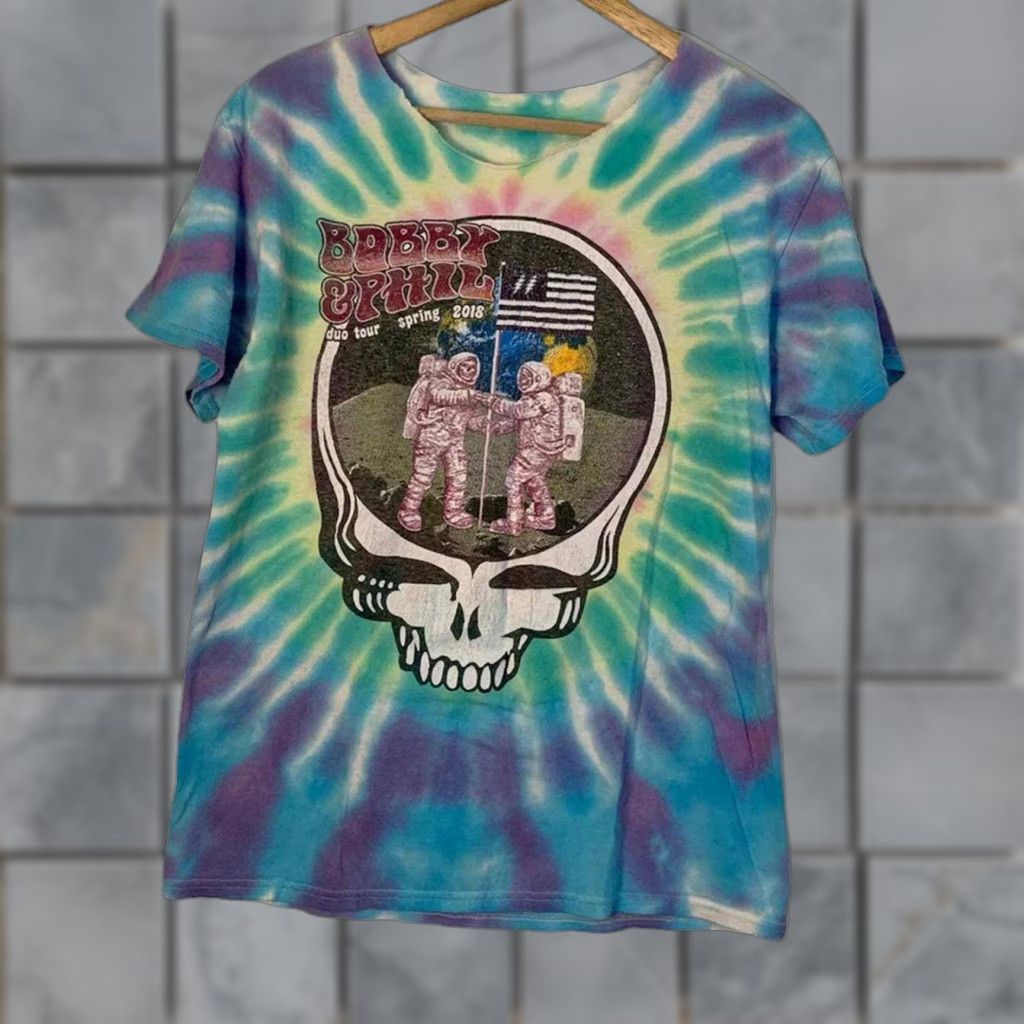 Vintage Bobby Phil Duo Tour Spring 2018 T Shirt Womens M Multicolor Crew Neck Short Sleeve Cotton Re