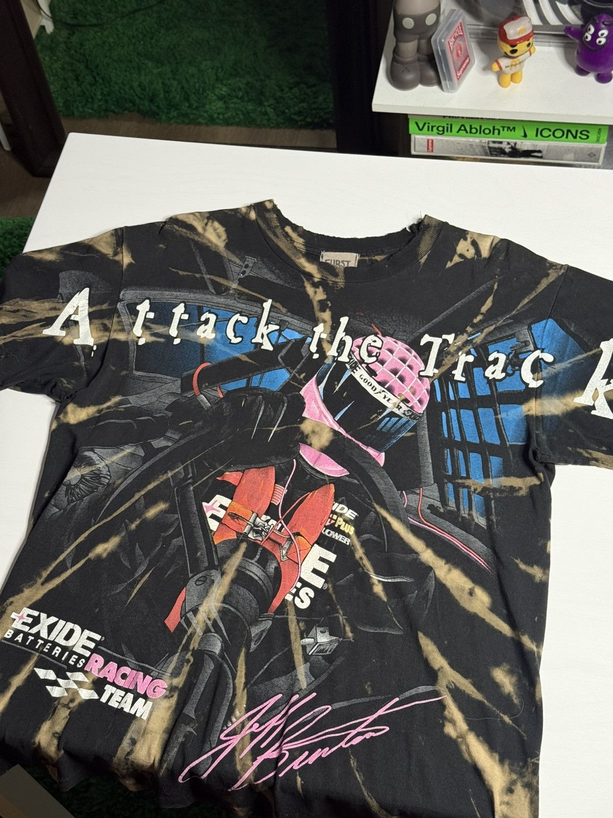 Vintage 1990 S Ss Nascar Tee Bleached L Preowned Hoodie, Sweatshirt | FlexRushtees.com