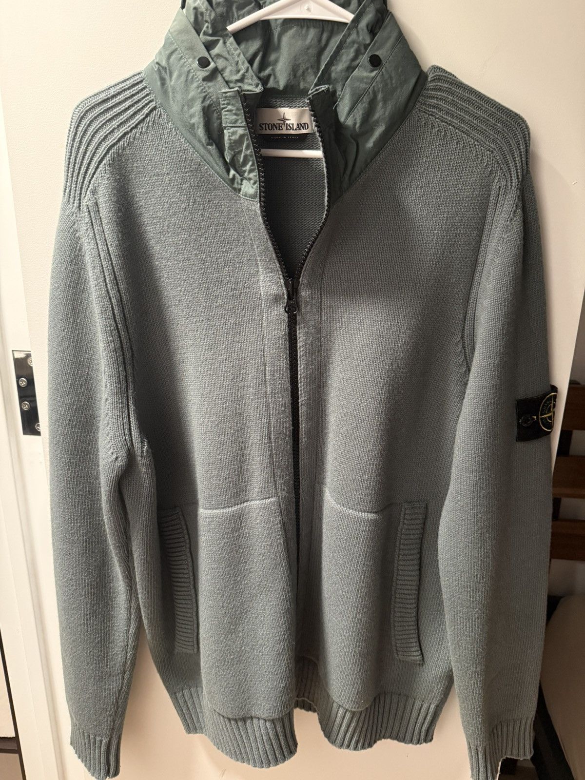 Stone Island Lightly Worn Stone Island Knit Wool Zipped Sweater