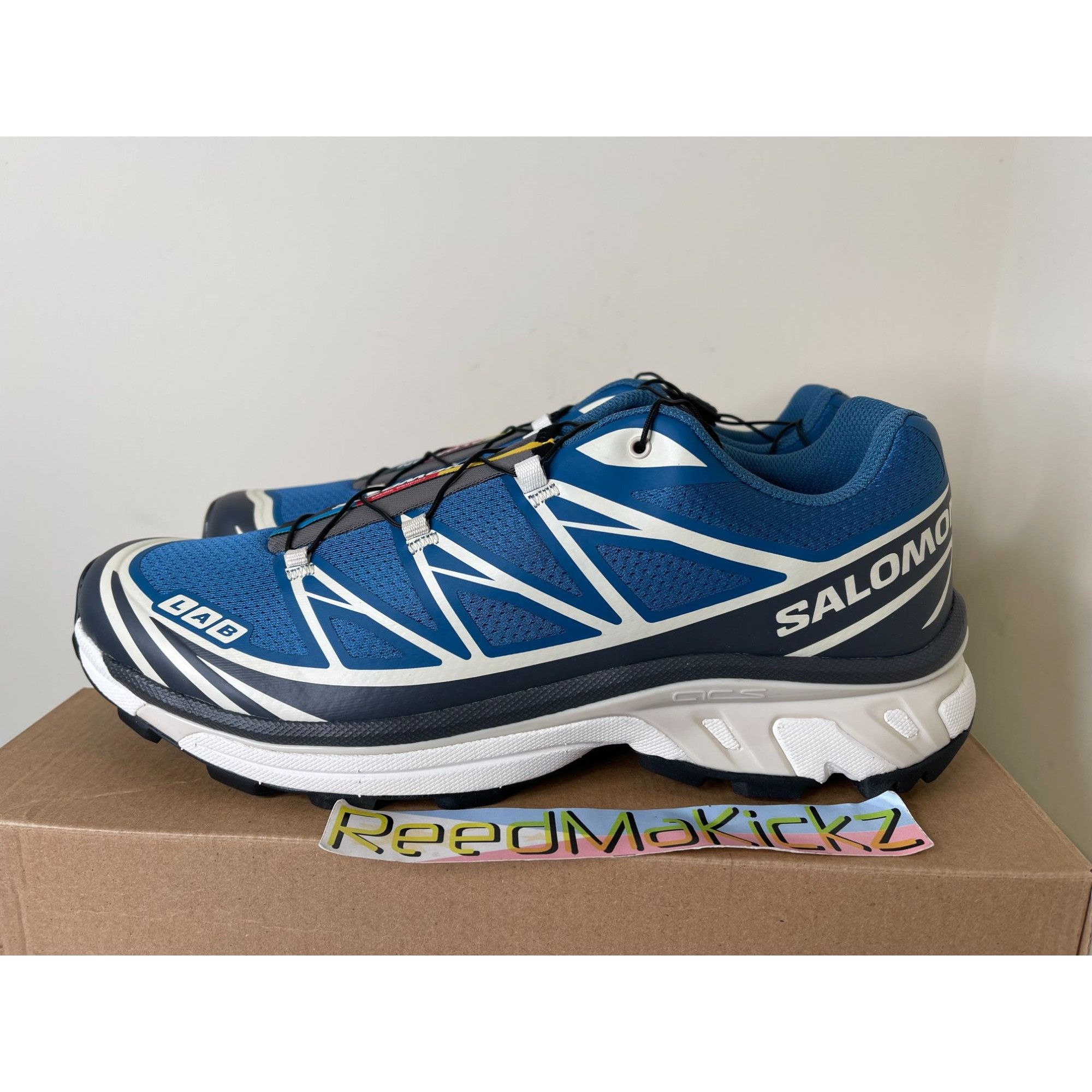 Salomon Xt 6 Dark Blue Almond Milk Asphalt Mens 10 5us