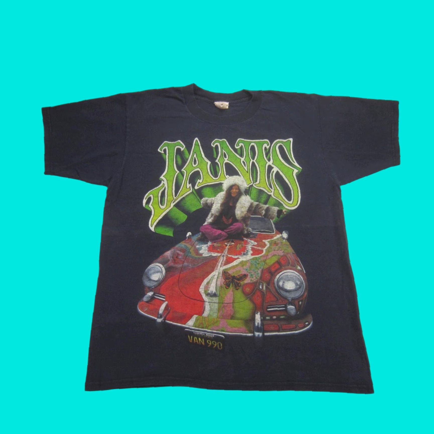 Changes Vintage Janis Shirt Rock Graphic Tee Men L Black 90s Psychedelic Car Usa Made Mens Large T S