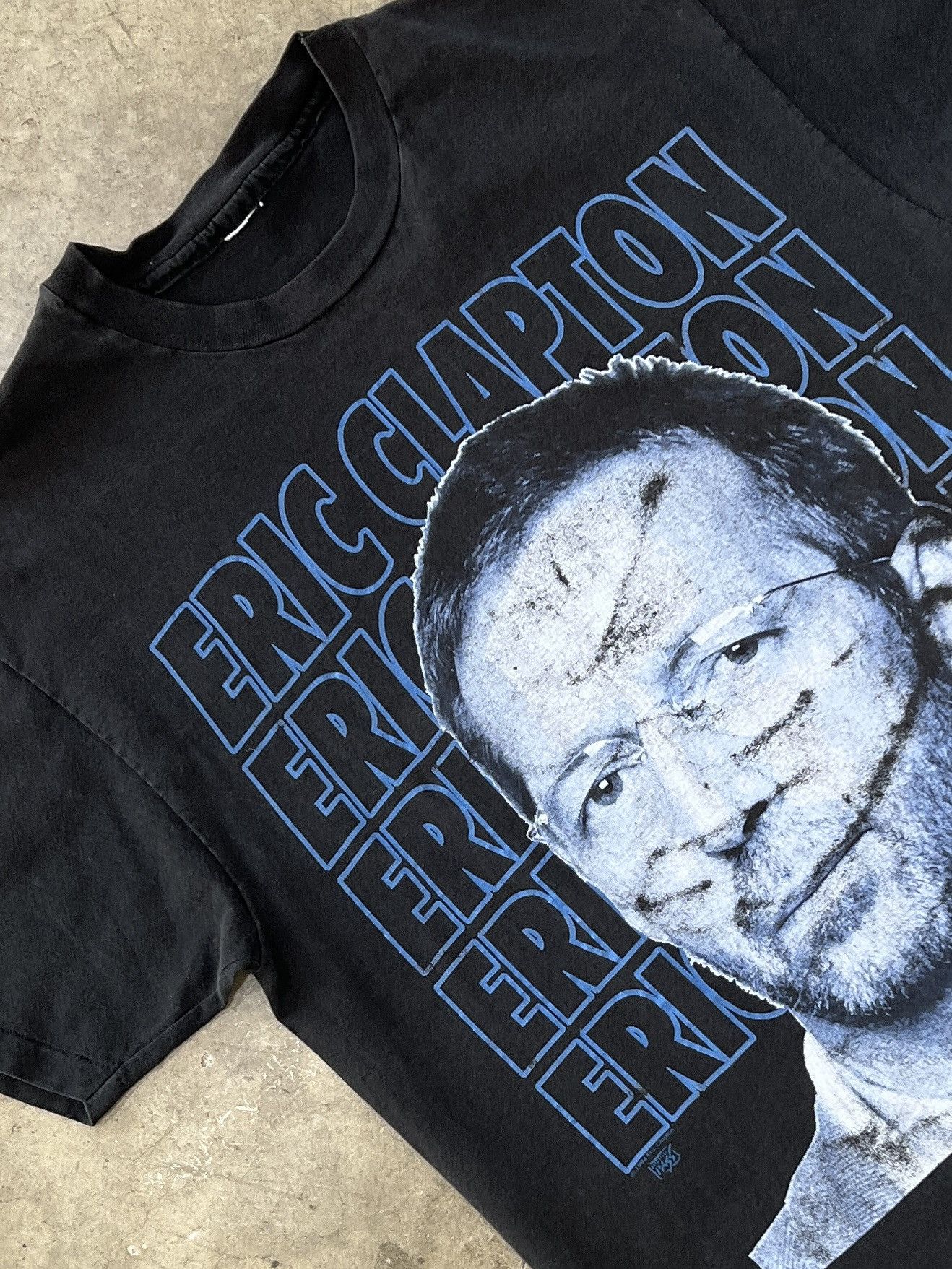 Band Tees Vintage 90s Eric Clapton Portrait Artist Rap Style Tee Large Hoodie, Sweatshirt | FlexRushtees.com