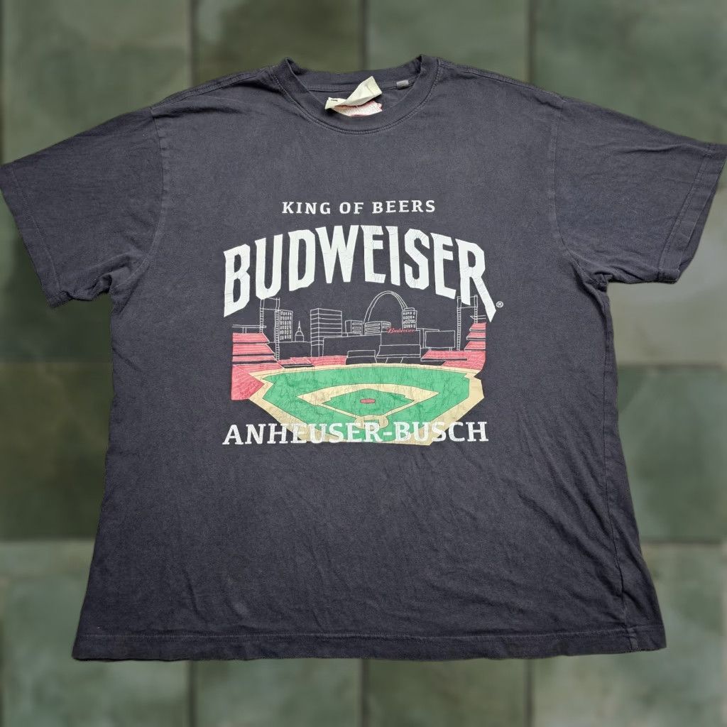 Budweiser Shirt Mens Large Black Baseball Stadium Anheuser Busch Pacsun Beer Tee Hoodie, Sweatshirt | FlexRushtees.com