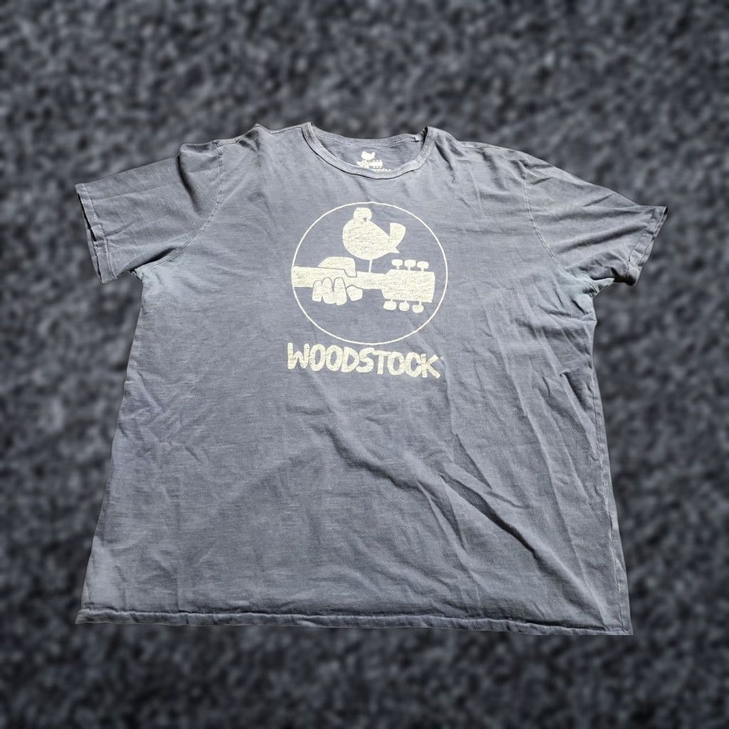 Brand Vintage Lucky Brand T Shirt Men 2xl Short Sleeve Blue Cotton Faded Woodstock 60s 70s Ret