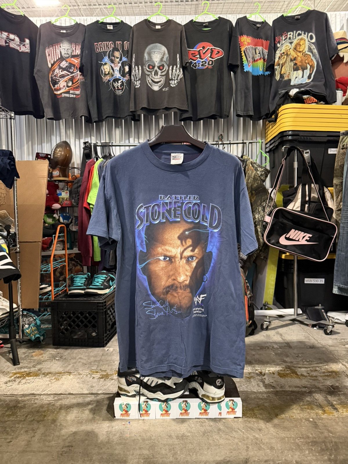 Wwf Rare 90s Vintage Wwf Stone Cold Rattler Big Face Tee Xl Hoodie, Sweatshirt | FlexRushtees.com
