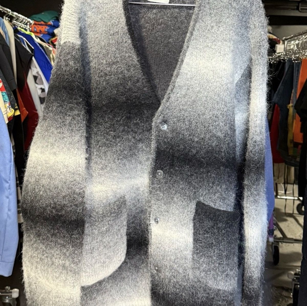 Leon Dore Aime Leon Dore Cardigan Black White Mens Size 2xl