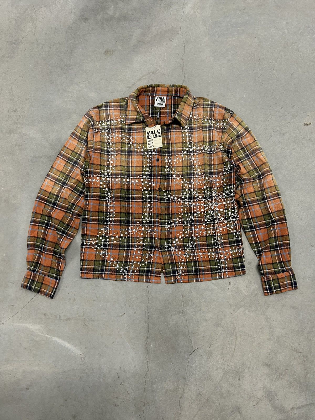 Vale Forever Valley Studded Orange Pumpkin Patch Flannel