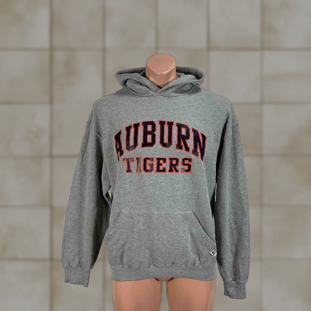 Athletic Vintage Russell Athletic Auburn University Hoodie Sweatshirt Crew Neck Long Sleeve