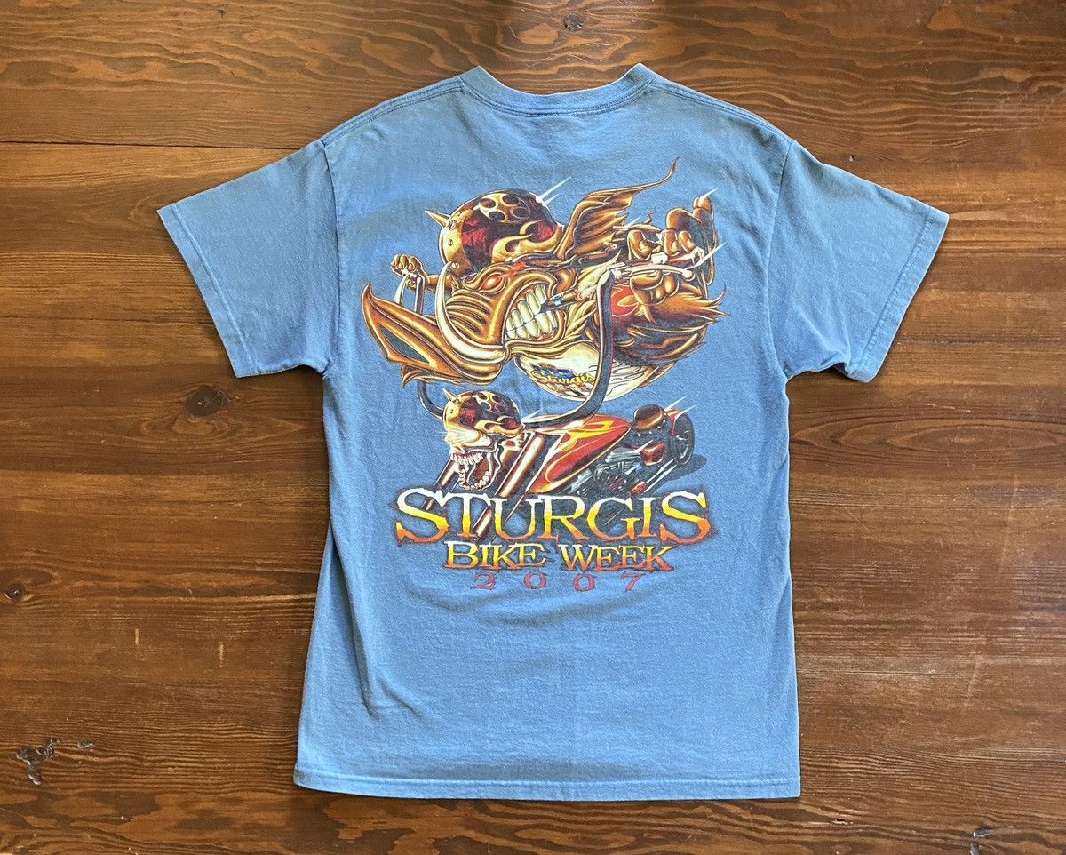 Delta 2007 Sturgis Bike Week Hog Chopper Tribal Double Sided Tee