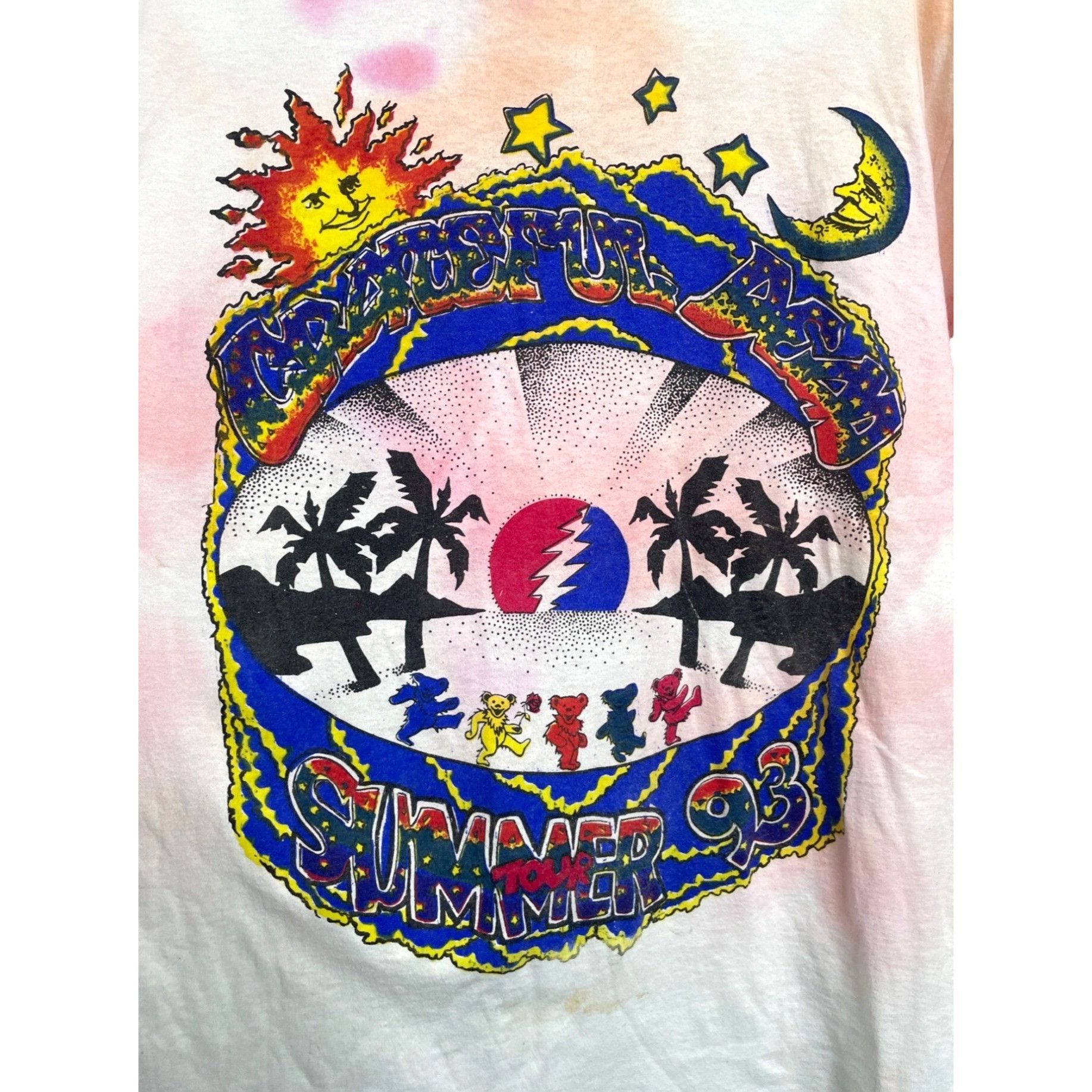 Grateful Dead Rare Vintage Grateful Dead Summer Tour 93 1993 Tie Dye Tshir T-Shirts, Hoodie, Sweatshirt