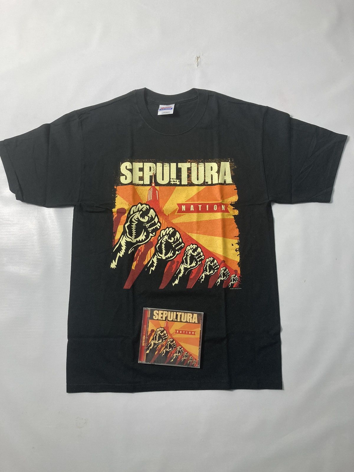 Vintage Deadstock Sepultura Nation Album With Cd T Shirt Hoodie, Sweatshirt | FlexRushtees.com