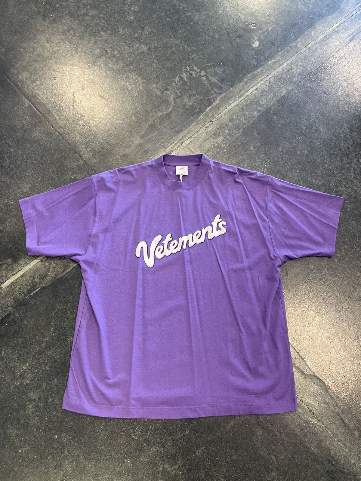 Vetements Tee Purple Printed Tee Hoodie, Sweatshirt | FlexRushtees.com