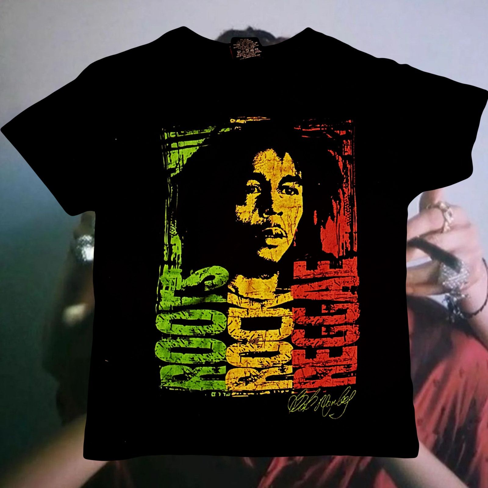 Rootswear Vintage Zion Bob Marley Spell Out Design Graphic Tee Shirt Hoodie, Sweatshirt | FlexRushtees.com