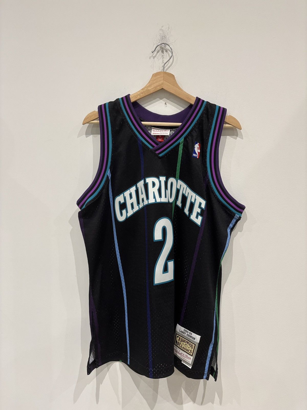 Mitchell Ness Nba Charlotte Hornets Larry Johnson Jersey Mitchell Ness