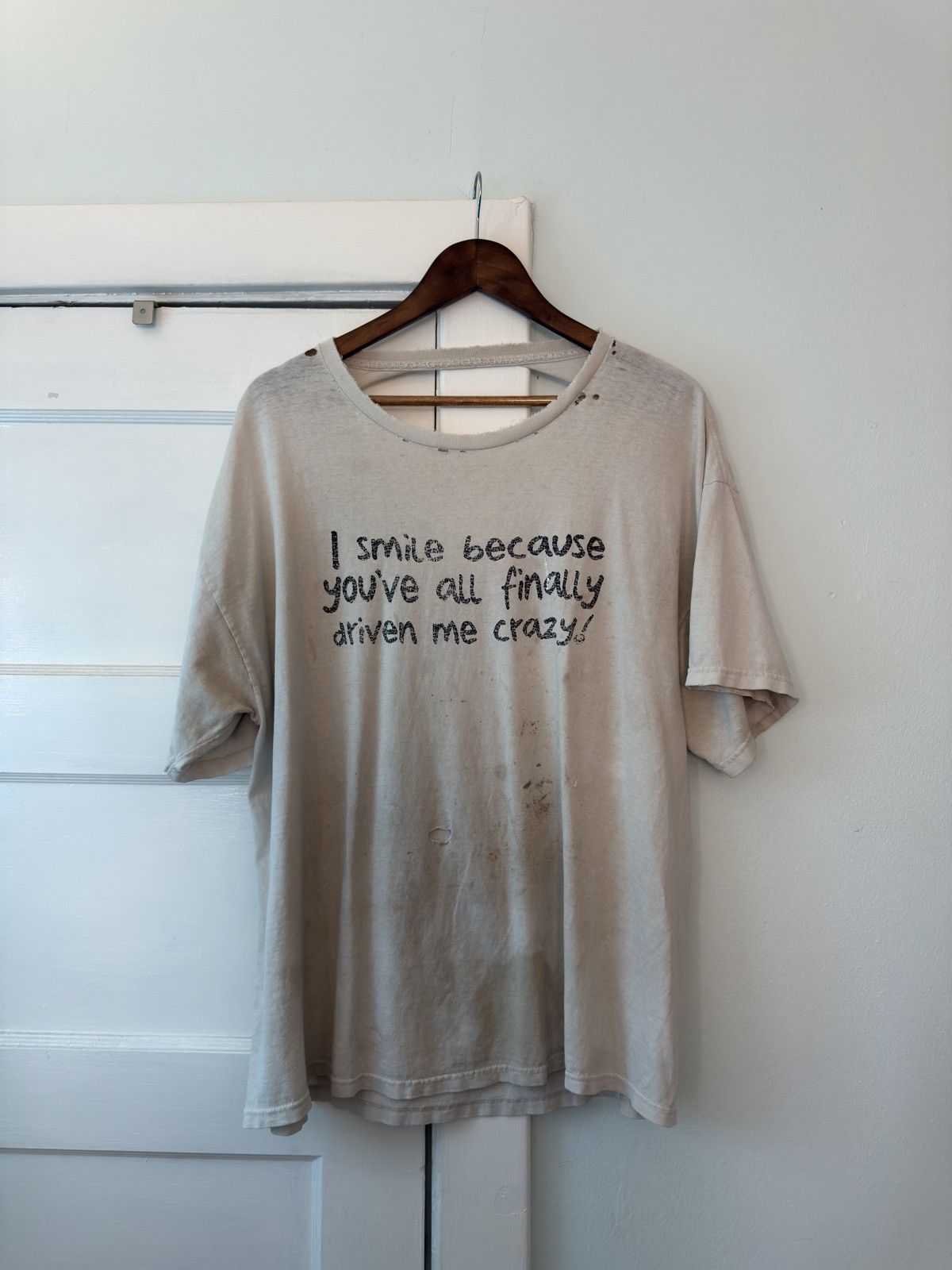 Vintage Thrashed Stained Sun Faded Smile Tee Hoodie, Sweatshirt | FlexRushtees.com