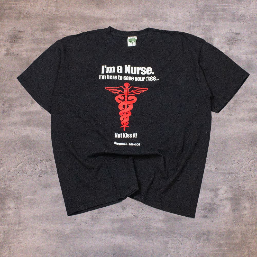 Vintage I M A Nurse Comedy Humor Meme Y2k Style Black T Shirt Hoodie, Sweatshirt | FlexRushtees.com