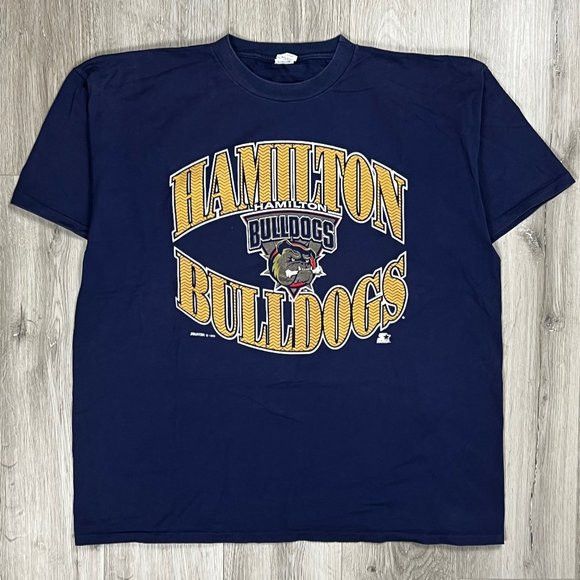Vintage 1999 Starter Hamilton Bulldogs Navy Blue Xl T Shirt