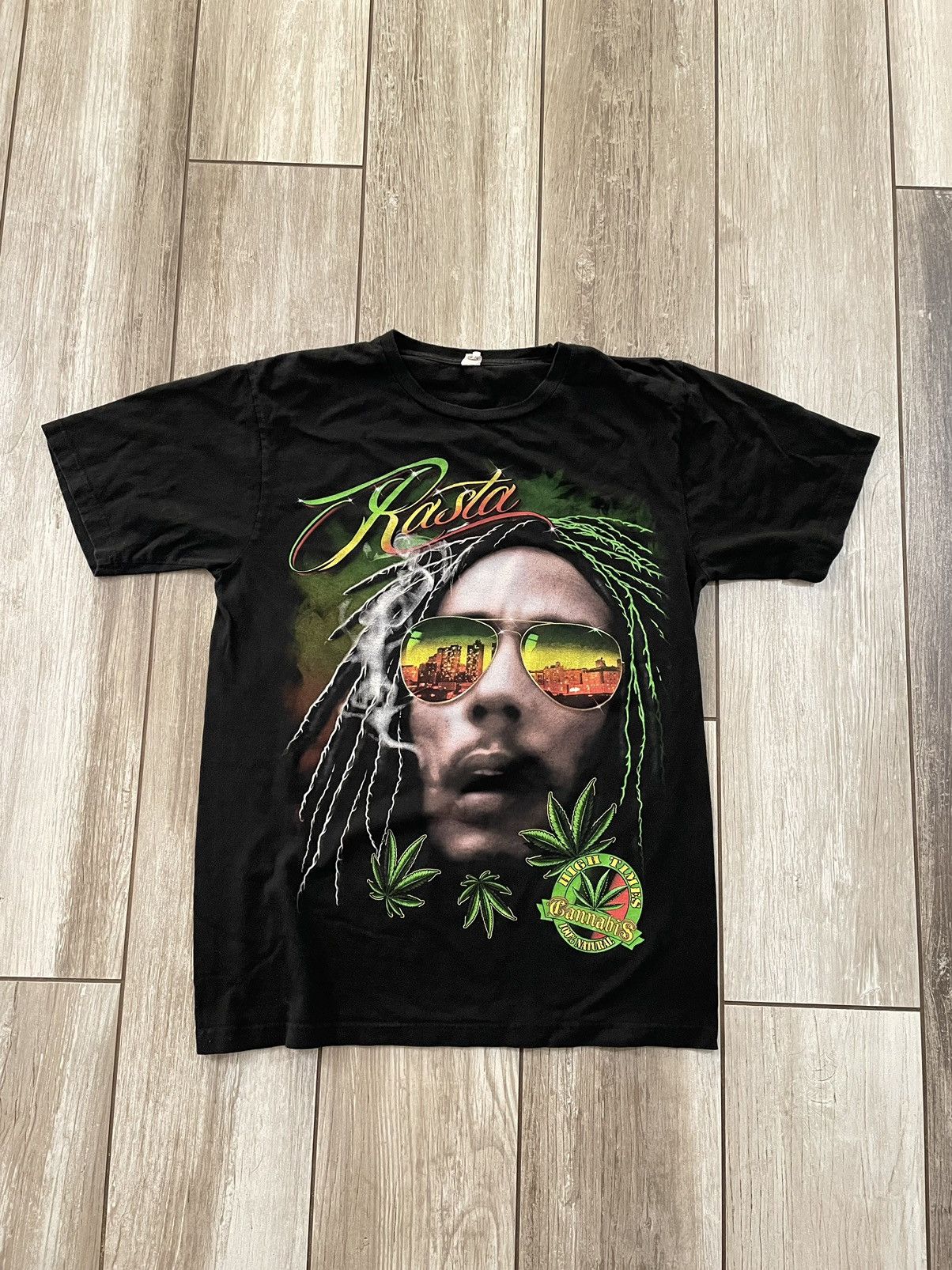 Vintage Bob Marley Rasta Smoking Weed Aop Tee High Times Hoodie, Sweatshirt | FlexRushtees.com