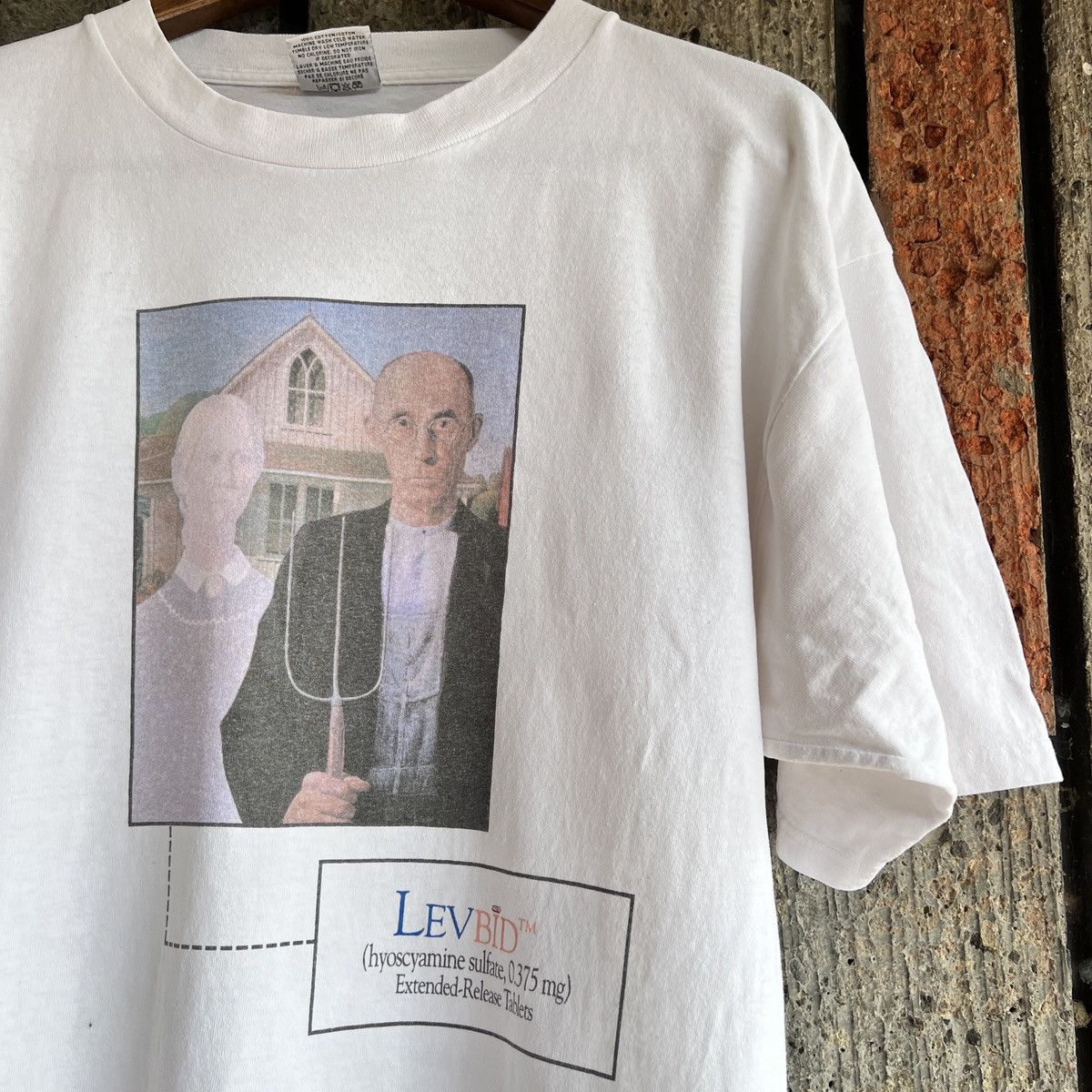 Vintage Vtg 90s Levbid American Gothic Art Tee Shirt Hyoscyamine Hoodie, Sweatshirt | FlexRushtees.com