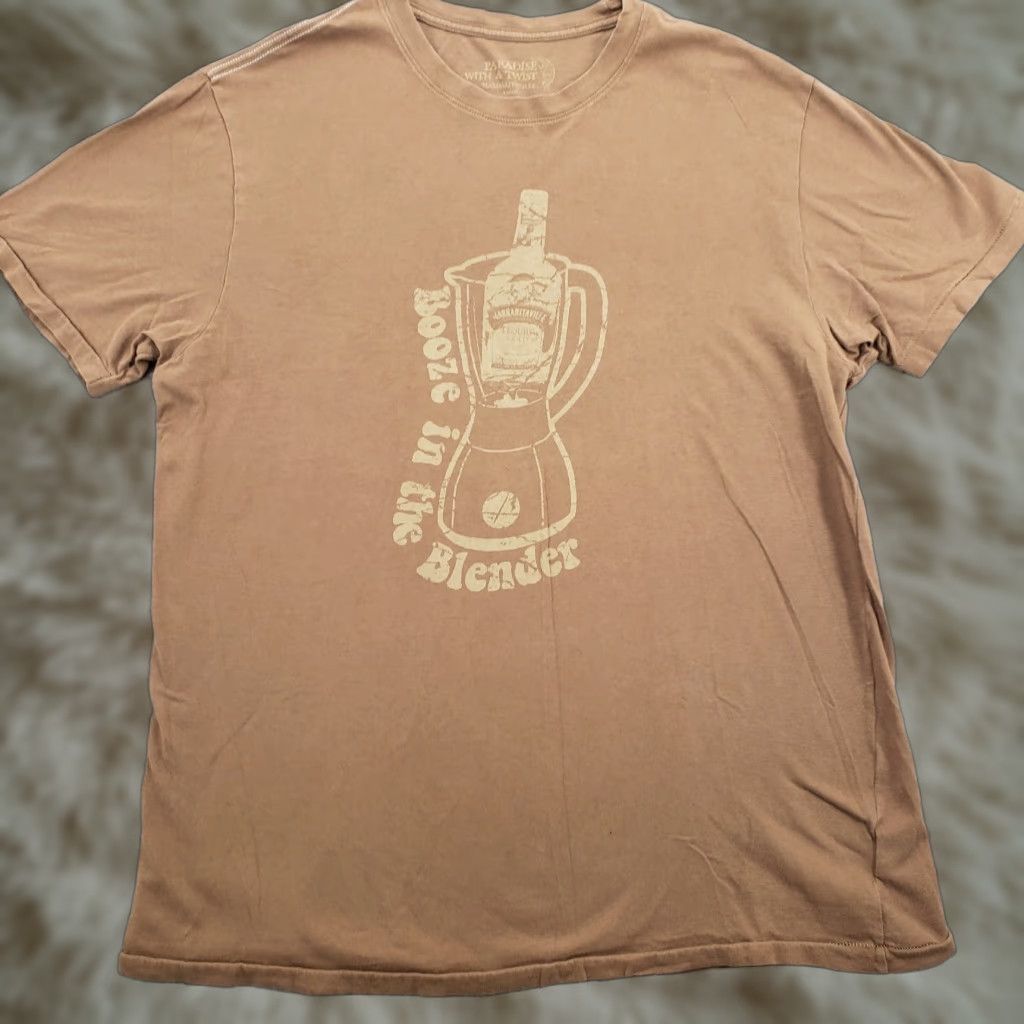 Vintage Margaritaville Shirt Mens L Brown Short Sleeve T Shirt Crew Neck Music Beach Vintage No