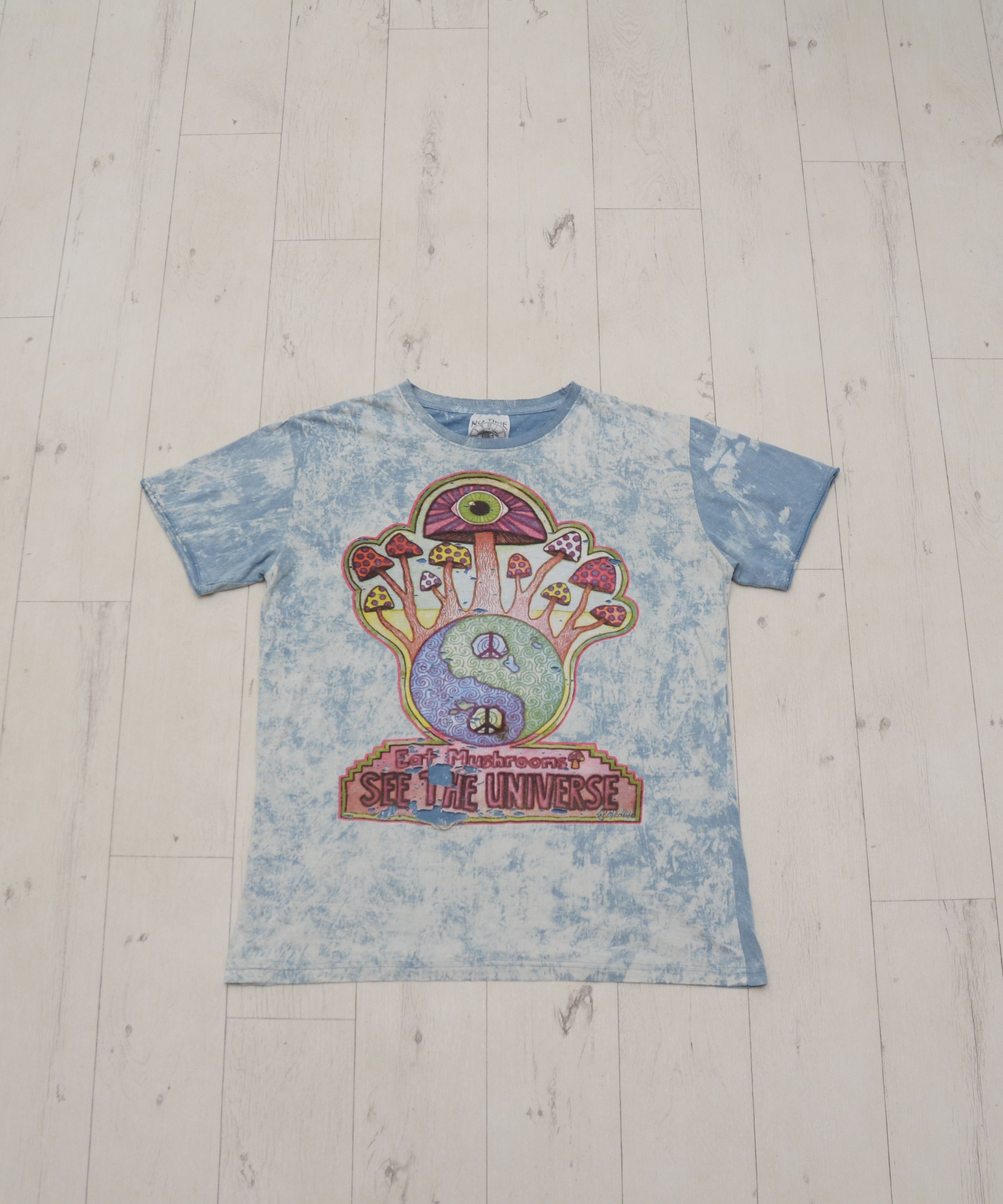 Vintage No Time Stonewash Eat Mushrooms See The Universe T Shirt
