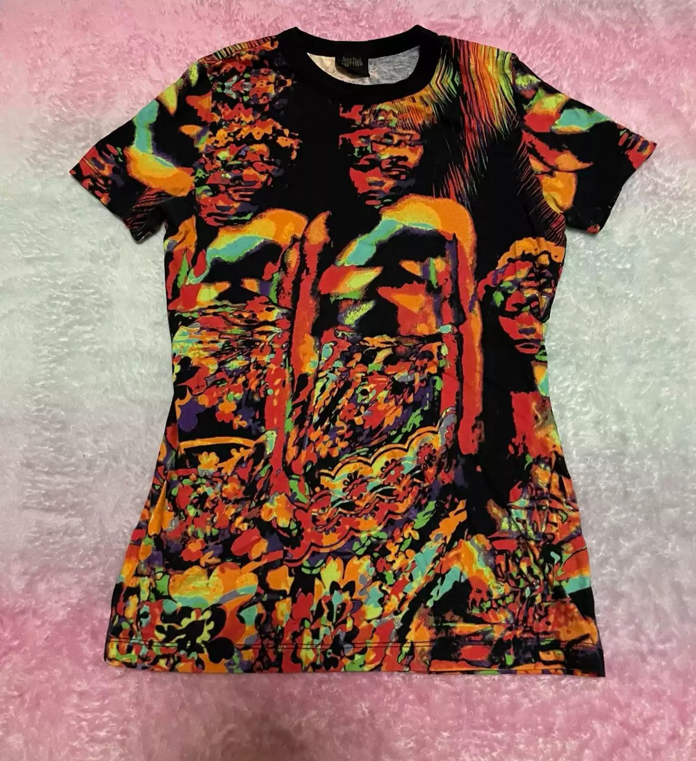 Paul Gaultier Jean Paul Gaultie Psychedelic Color Gradient Portrait Top