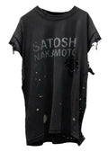 Satoshi Nakamoto Distressed Tee Washed Black Lightly Worn Hoodie, Sweatshirt | FlexRushtees.com