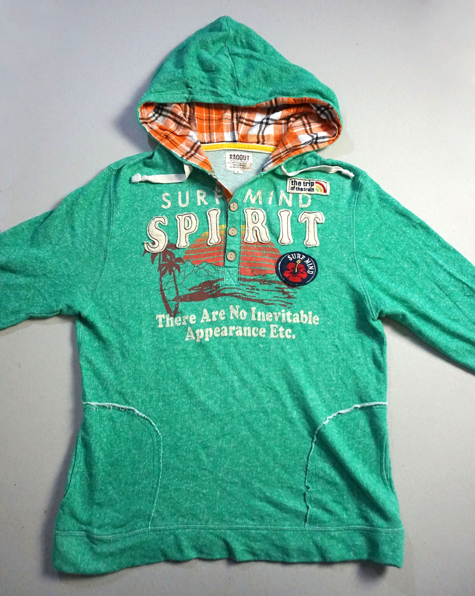 Japanese Brand Ragout Patched And Printed Hoodie