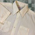 True Vintage 70s Envoy Shirt Sheer Dagger Collar Disco 1970s Solid Yellow Medium