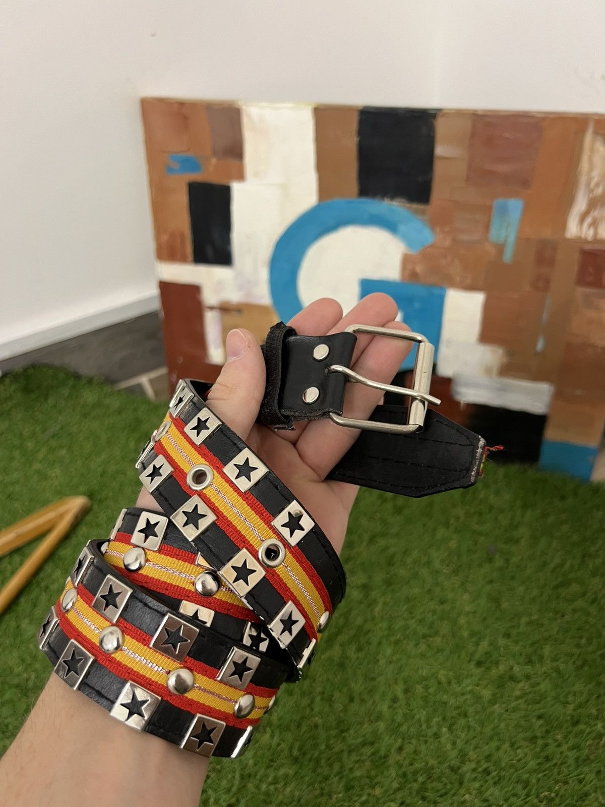 If Six Was Nine Vintage Y2k Avant Garde Studded Metal Details Belt