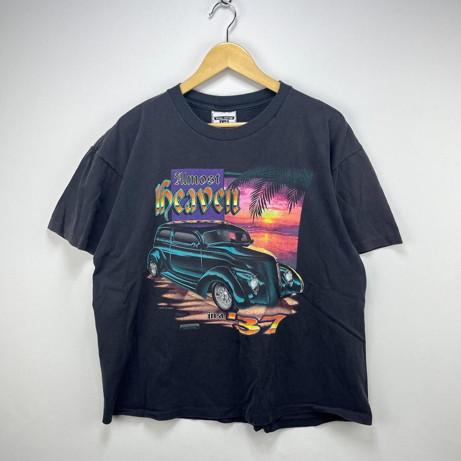 Tapout Vintage 90s Almost Heaven 37 Hot Rod Car Graphic T Shirt Xl Hoodie, Sweatshirt | FlexRushtees.com