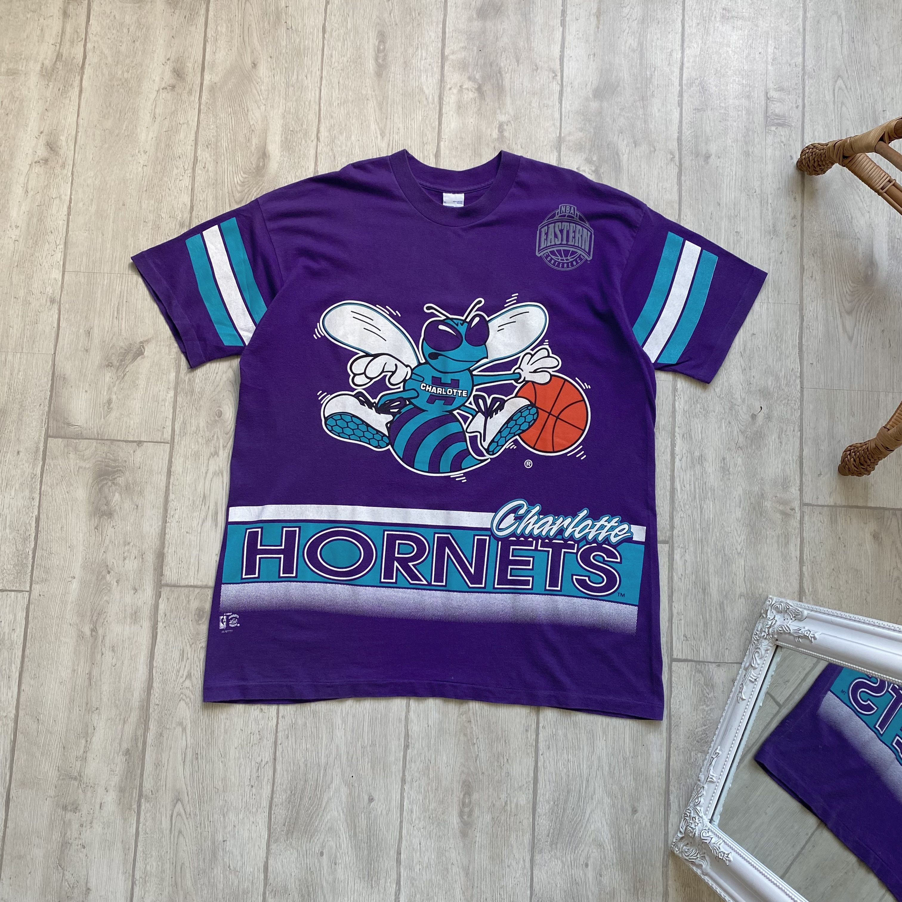 90s Vintage Nba Charlotte Hornets Single Basketball Tee Hoodie, Sweatshirt | FlexRushtees.com