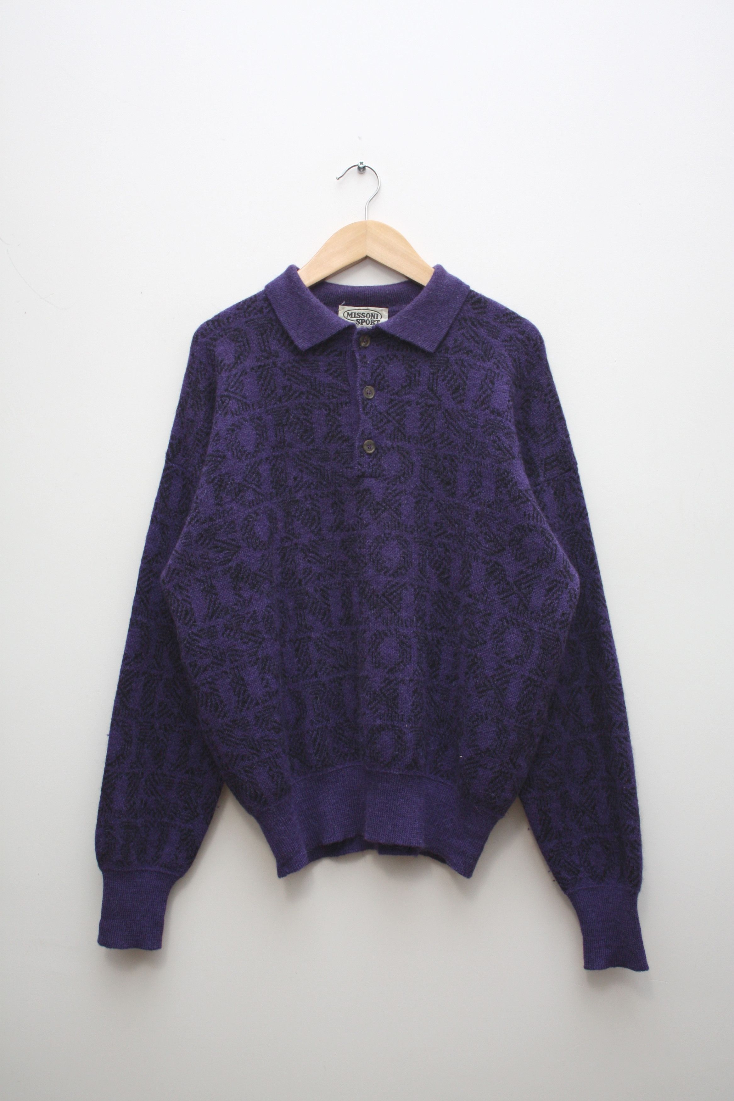 Missoni Sport Wool Blend Purple Knitted Sweater Men S Medium