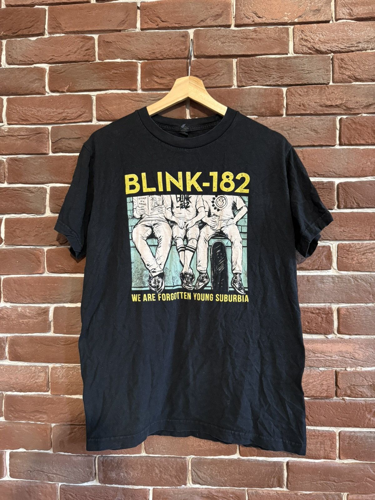 Vintage Rare Y2k Blink 182 Parking Lot Rock Band Tshirt M Black Grai Hoodie, Sweatshirt | FlexRushtees.com