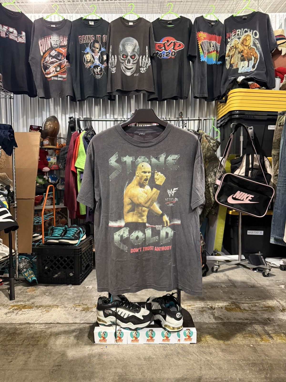 Faded 90s Wwf Stone Cold Dont Trust Anybody Tee Large Hoodie, Sweatshirt | FlexRushtees.com