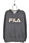 Vintage Fila Hoodie Grey Graphic Sweatshirt T-Shirts | FlexRushtees.com