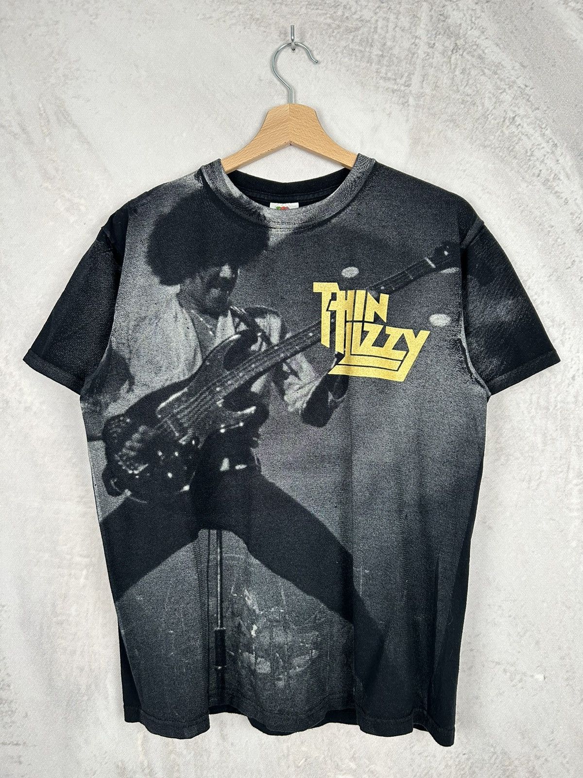 Vintage Thin Lizzy Rock Band Tee Aop Hendrix Rare Punk Hoodie, Sweatshirt | FlexRushtees.com