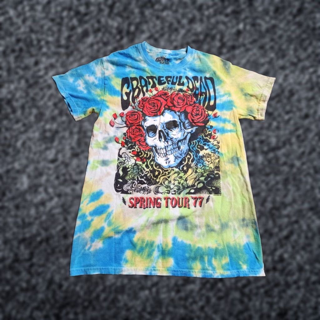 Vintage Grateful Dead Rock T Shirt Spring Tour 77 Graphic Tee Multicolor Short Sleeve Adult Small Me