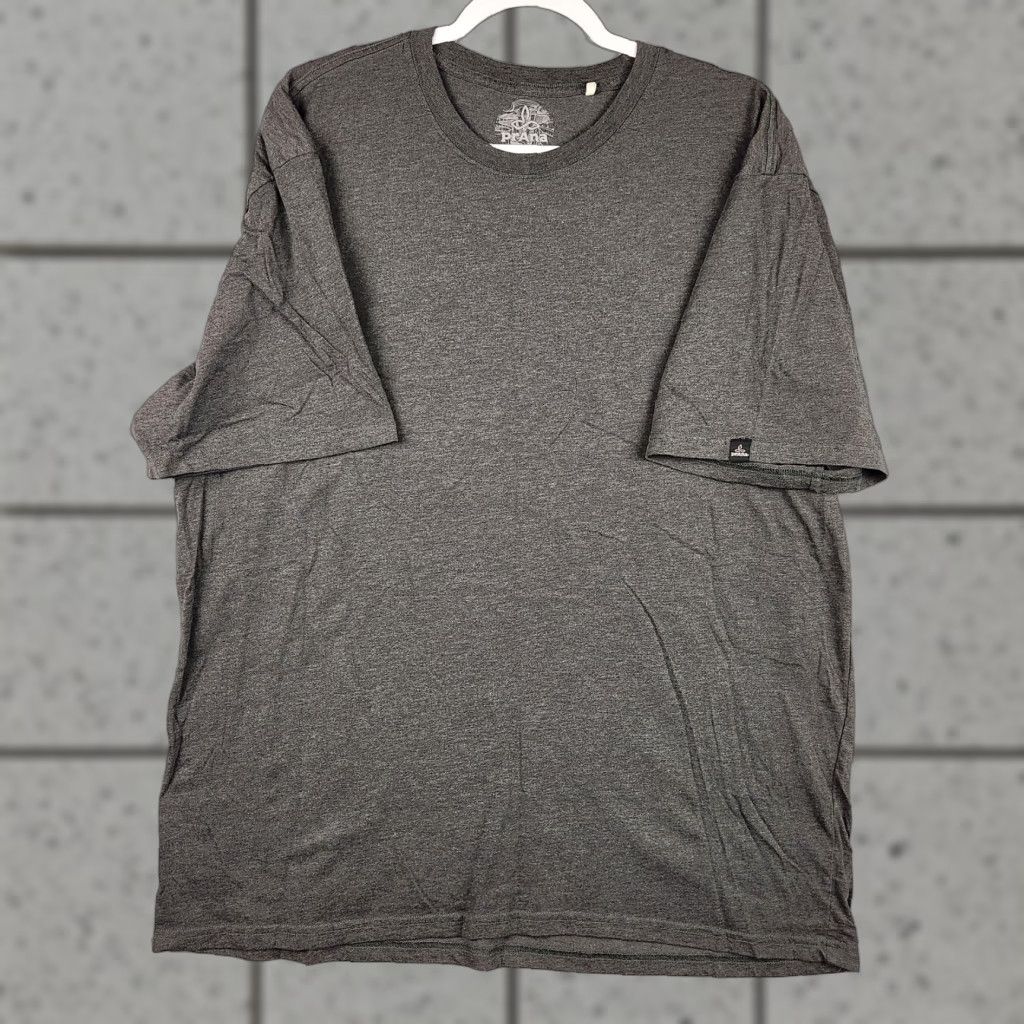 Prana Shirt Mens 2xl Gray Heather Outdoors Hiking Logo Camp Lightweight Casual