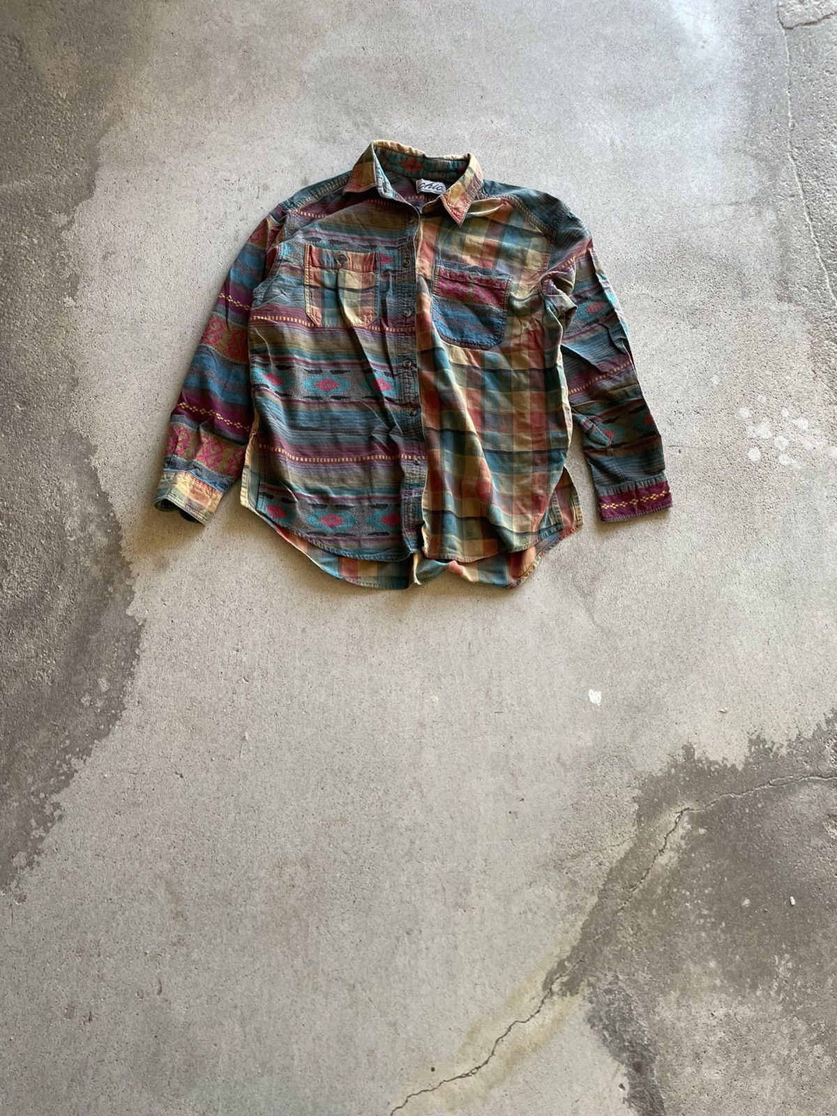 Vintage Patchwork Aztec Flannel