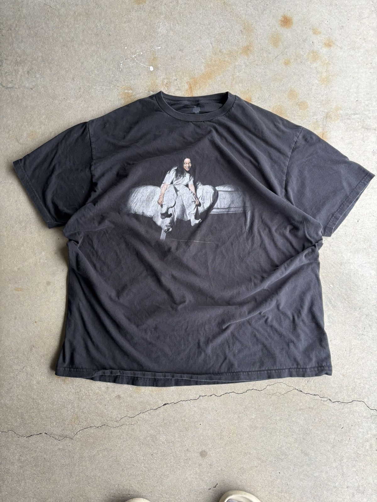 Eilish Vintage Billie Eilish Grunge Tour Faded Black Boxy Tee Hoodie, Sweatshirt | FlexRushtees.com