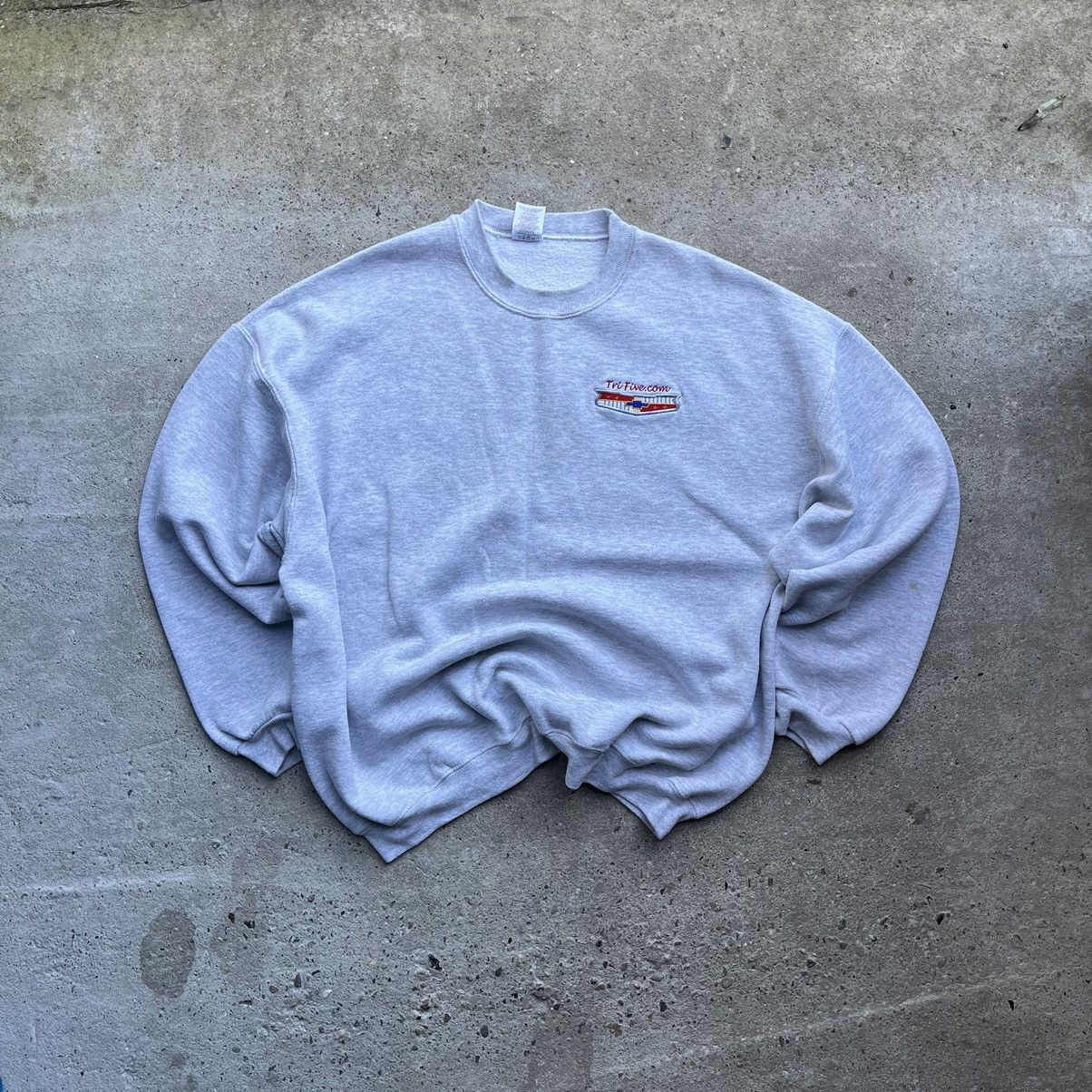 Vintage Jerzees Chevrolet Grey Crewneck Sweatshirt Boxy Vintage
