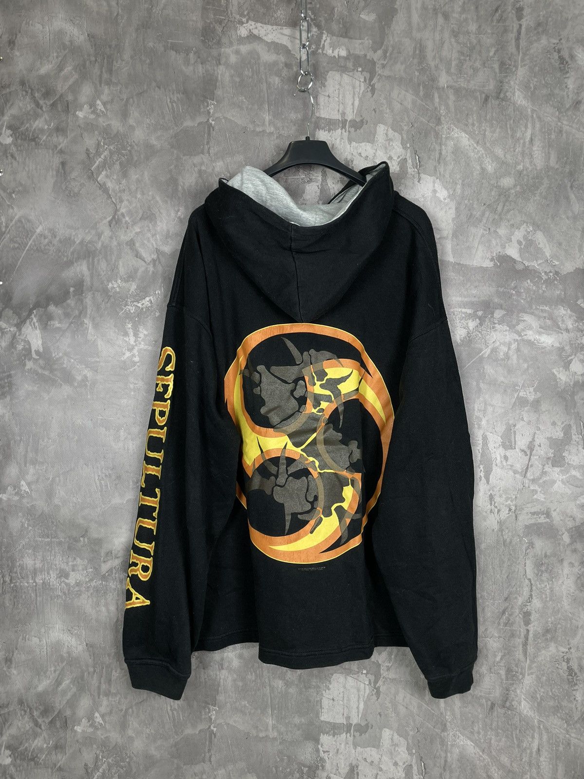 Band Tees Sepultura Vintage 1990s Flame Streetwear Very Rare Hoodie Sweatshirt | FlexRushtees.com