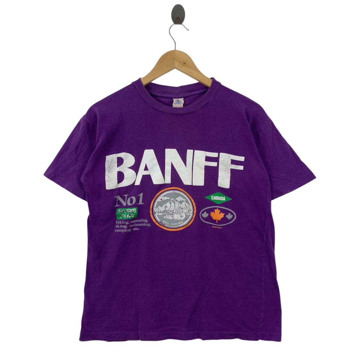 Vintage 90s Banff Canada Hiking Swimming Camping Tshirt Hoodie, Sweatshirt | FlexRushtees.com