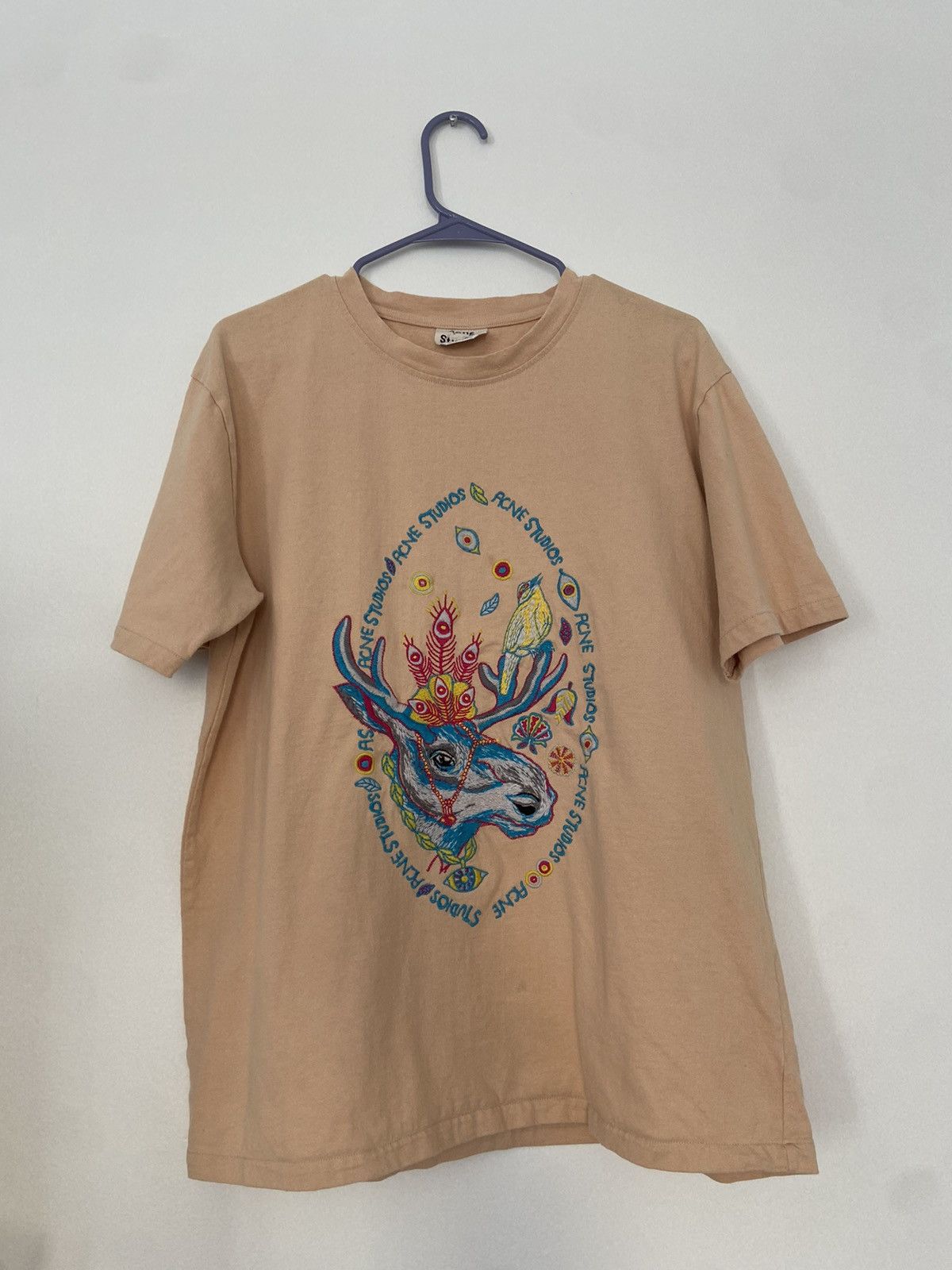 Acne Studios Psychedelic Deer Embroidery Tee Shirt