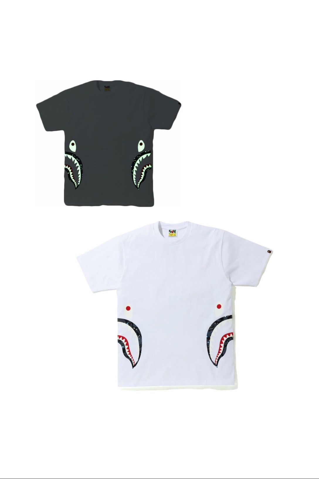 Bape Side Space Camo Shark Tee White